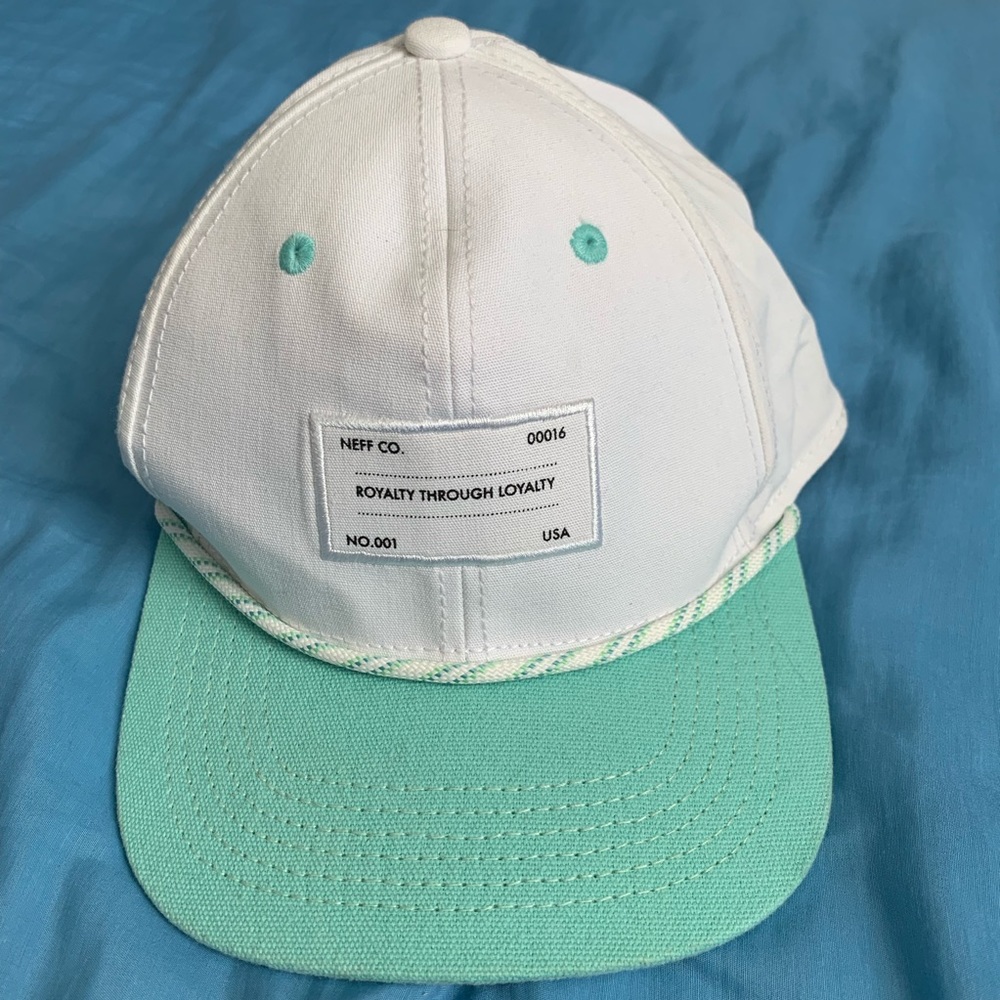Neff white & mint SnapBack hat.